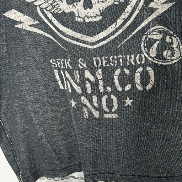 Affliction raw hem reversible shirt Mens 2XL Gray - Picture 5 of 14